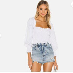 Faithfull the Brand Bel Rose Linen Top Size 8